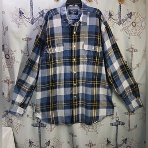 Nautica Long Sleeve Button Up Shirt/ Size XL-Cotton
